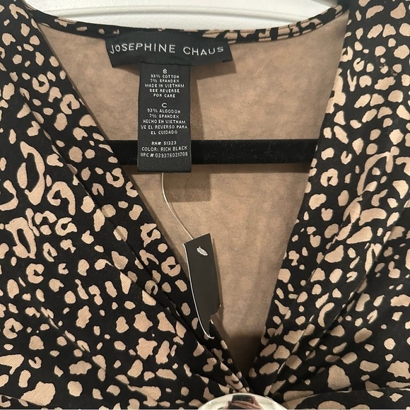 NWT Josephine Chaus Cotton Cheetah Print Blouse 3/4 Length Sleeves Size Small - Picture 3 of 4